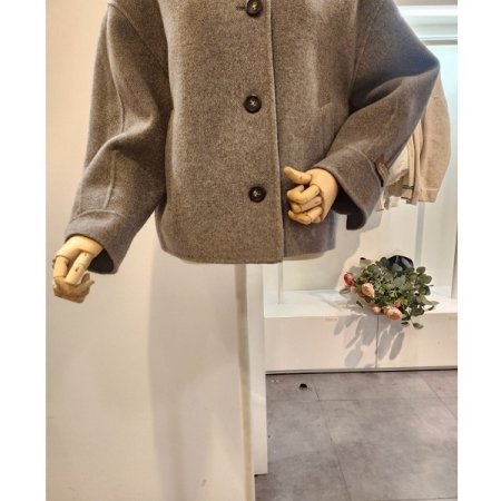 볼륨소매 울 블랜디드 코트