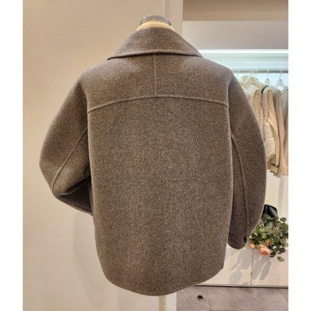 볼륨소매 울 블랜디드 코트