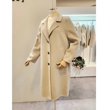 스티치 뒷트임 울 롱 코트