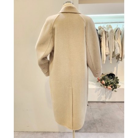 스티치 뒷트임 울 롱 코트