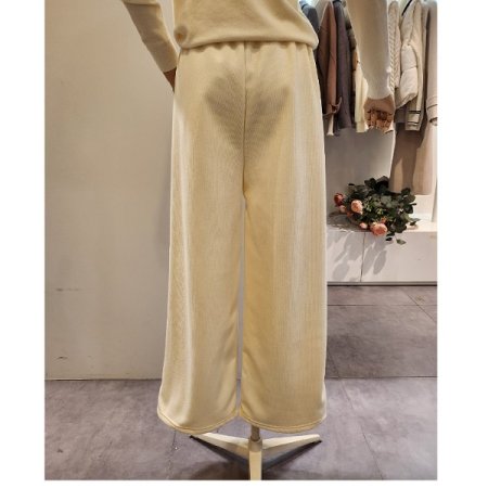 골지 전체밴딩 와이드 팬츠