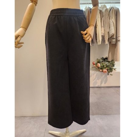 골지 전체밴딩 와이드 팬츠