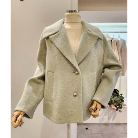 싱글 버튼 울 코트