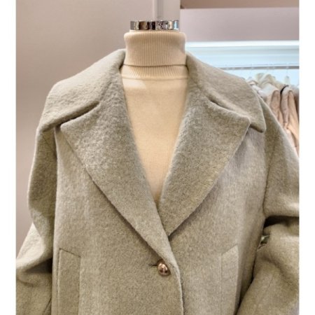 싱글 버튼 울 코트