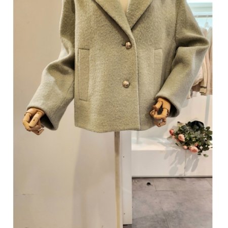 싱글 버튼 울 코트