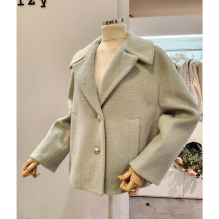 싱글 버튼 울 코트