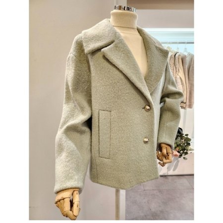 싱글 버튼 울 코트