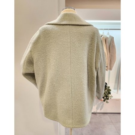 싱글 버튼 울 코트