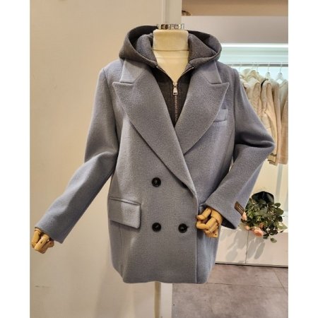 후드라이너 더블 울 코트