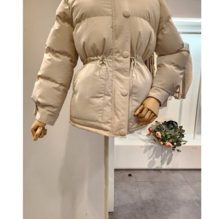 페이크퍼 카라 스트링 패딩 점퍼