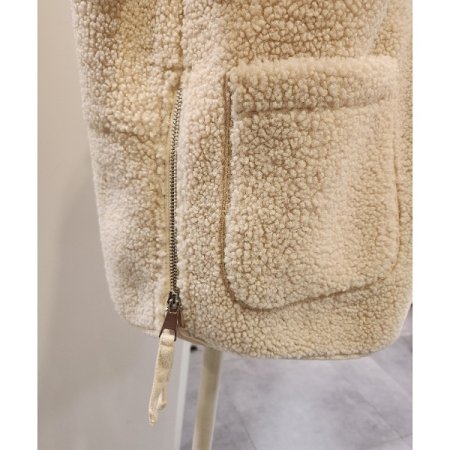 니트후드 뽀글이 집업 조끼