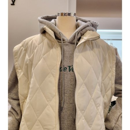 다이아 집업 패딩 조끼