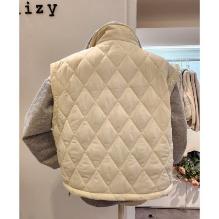 다이아 집업 패딩 조끼