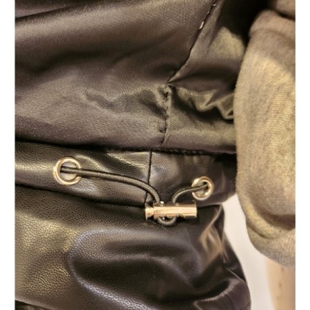 세미 크롭 스트링 패딩점퍼