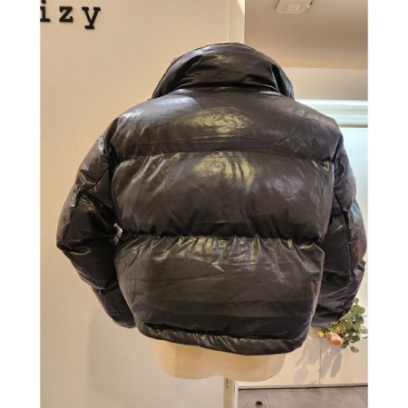 세미 크롭 스트링 패딩점퍼