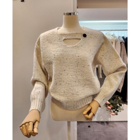 목선 트임 믹스 니트