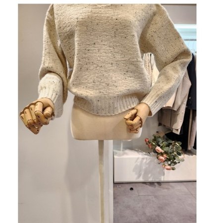 목선 트임 믹스 니트