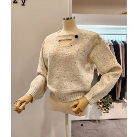 목선 트임 믹스 니트