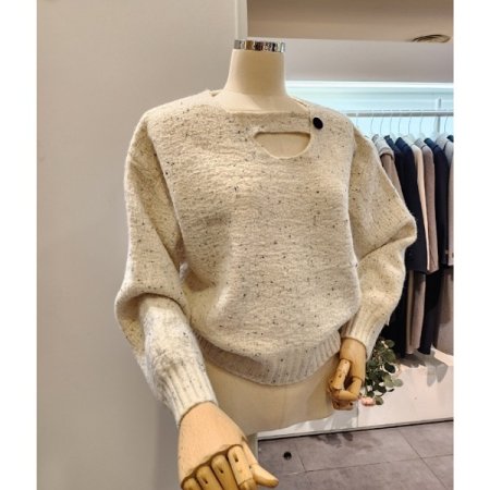 목선 트임 믹스 니트