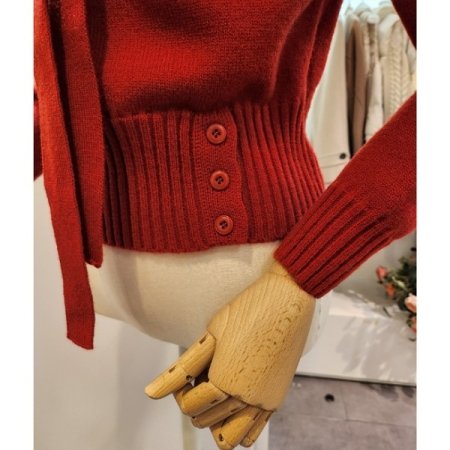 머플러 보트넥 니트 세트