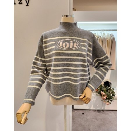 로고레터링 스트라이프 니트