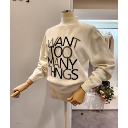 빅 영문 레터링 반목 니트