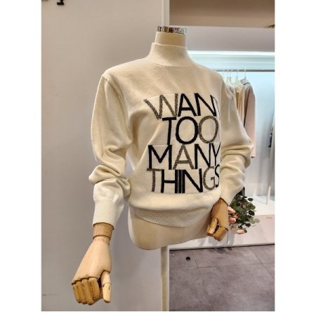 빅 영문 레터링 반목 니트
