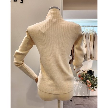 리본 롤링 포인트 골지 니트