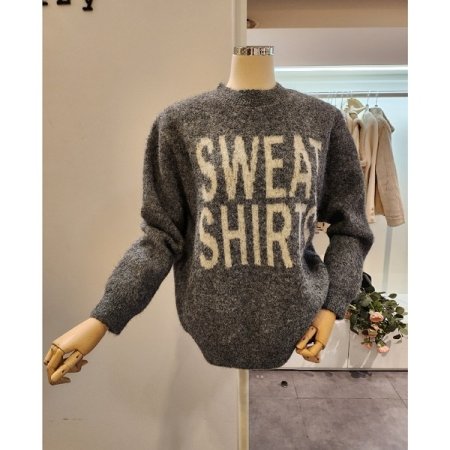 빅 레터링 보카시 니트