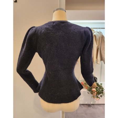 브이넥 퍼프 에이라인 니트