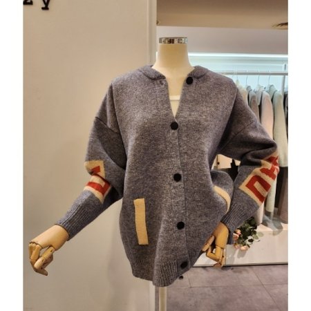 스마일 캐릭터 루즈핏 가디건