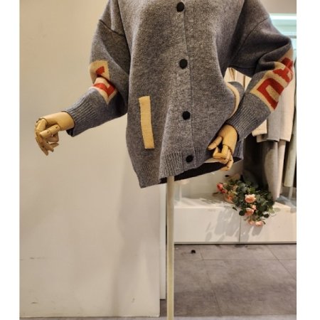 스마일 캐릭터 루즈핏 가디건