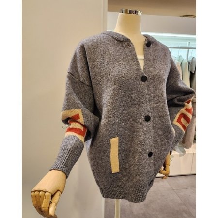 스마일 캐릭터 루즈핏 가디건