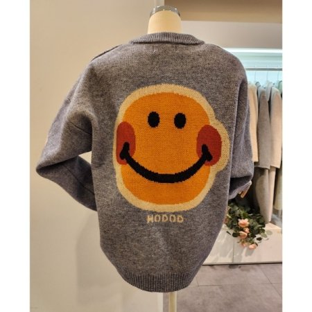 스마일 캐릭터 루즈핏 가디건