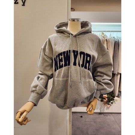 레터링 오버핏 기모 후드 티셔츠