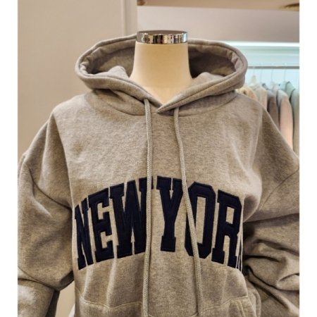 레터링 오버핏 기모 후드 티셔츠