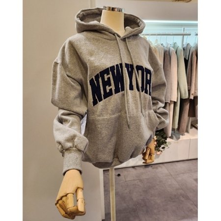 레터링 오버핏 기모 후드 티셔츠