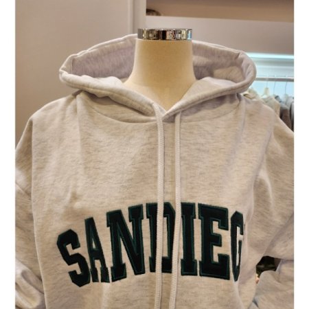 앞 포켓 레터링 기모 후드 티셔츠