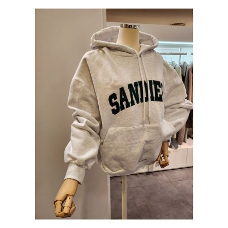 앞 포켓 레터링 기모 후드 티셔츠