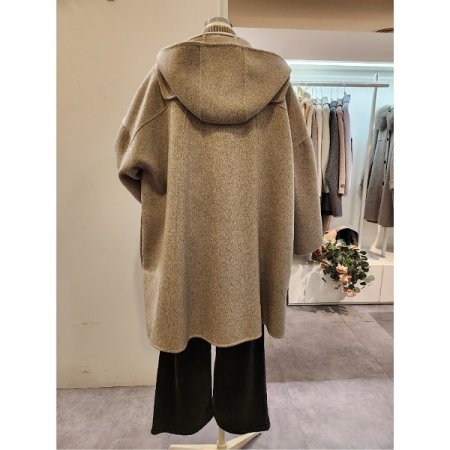 알파카 블랜디드 집업 롱 코트