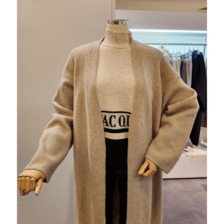 숄카라 무지 롱 가디건