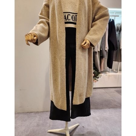 숄카라 무지 롱 가디건