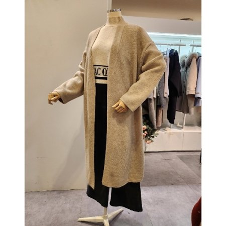 숄카라 무지 롱 가디건