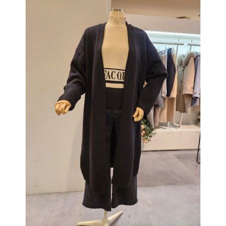 숄카라 무지 롱 가디건