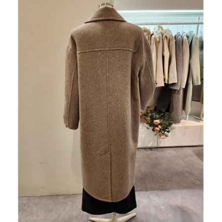 양포켓 알파카 울 더블 코트