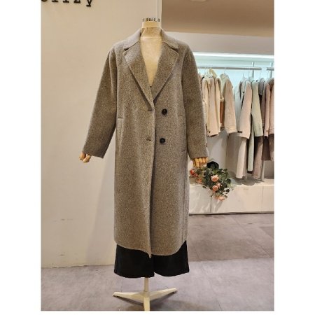 알파카 울 블랜디드 롱 코트