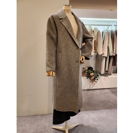 알파카 울 블랜디드 롱 코트