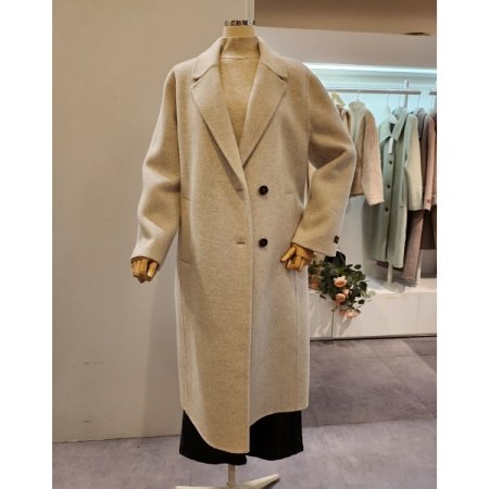 알파카 울 블랜디드 롱 코트