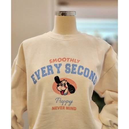 도그 캐릭터 기모 맨투맨티셔츠