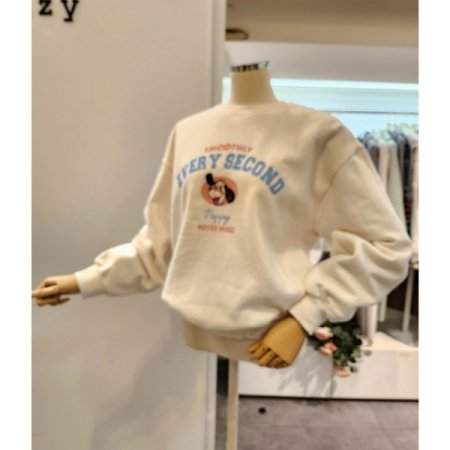 도그 캐릭터 기모 맨투맨티셔츠